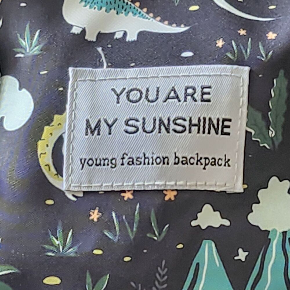 You Are My Sunshine Dinosaur Diaper Bag Young Fashion Backpacks Navy Blue - Picture 3 of 15